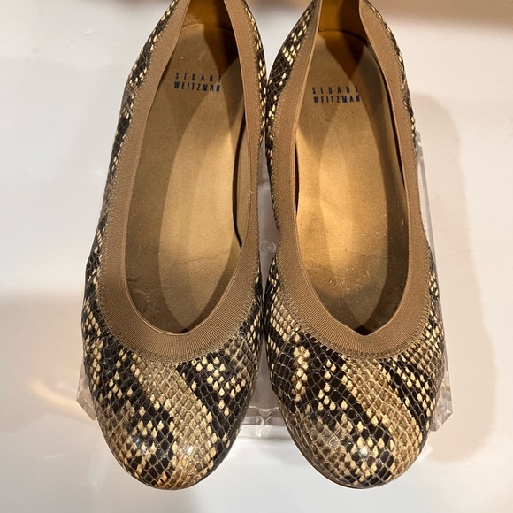 Stewart Weitzman Python Leather 8 1/2 Womens Ballet Flats Snake Print - Picture 1 of 4